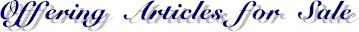 Offering Articles for Sale